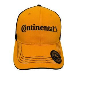 Continental Tires Trucker Hat Yellow Black Mesh Snapback Baseball Cap Mens OSFM